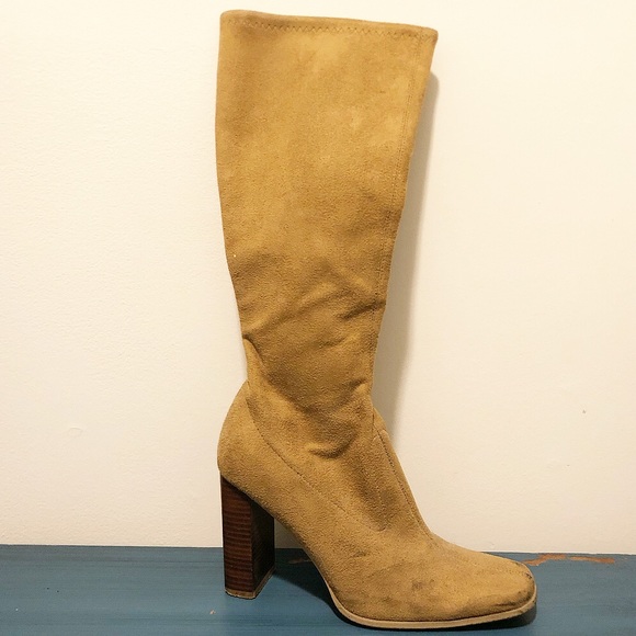 Candie's Shoes - 90s vintage Candies faux suede camel boots